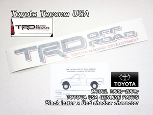 タコマ/TOYOTA/トヨタTACOMA純正USデカールTRD.OFF.ROADグラフィック(黒×赤)/USDM北米仕様オフロードUSAシート海外ステッカー4RUNNER