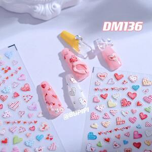 ネイルパーツ ネイルシール ハート かわいい 繊細 ネイルアート デコ用品 貼る 3D DM136