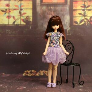 人形服msdr-23-242　紫タンクトップとバルーンスカート（ピュアニーモ、オビツ、momoko、ジェニーなど用）