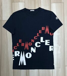 ［極美品］モンクレール　ロゴプリント　Tシャツ　ダークネイビー　M