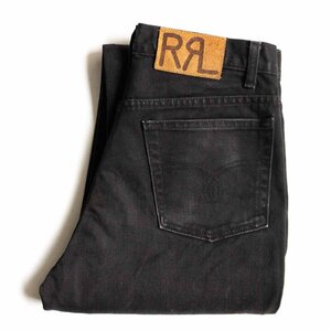 【雰囲気抜群】RRL 【BLACK DENIM PANTS 】31×34 スリムフィット ブラックデニム ジーンズ アメリカ製 u2403099