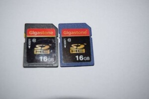 SDHC 16GB 2枚　Gigastone SDHCカード 動作確認済み　普通郵便対応　メモリーカード M1