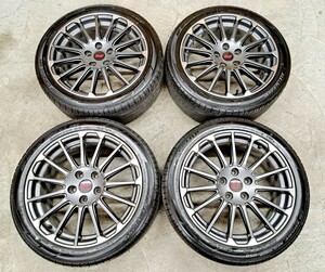 【ほぼ新品】スバル レヴォーグ STI スポーツ 純正 ホイールタイヤ 4本 2022年製 DUNLOP SP SPORTMAXX050 225/45R18 7.5J 114.3 美品