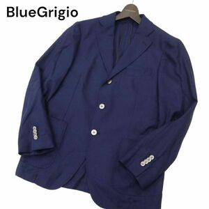 BlueGrigio × Ring Jacket ブルーエグリージオ リングヂャケット 春夏 シルク混★ テーラード ジャケット Sz.46　メンズ 紺　C4T02037_3#M