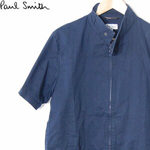 ポールスミス Paul smith■半袖コットンジップジャケット/日本製■M■ネイビー ※NK4216072