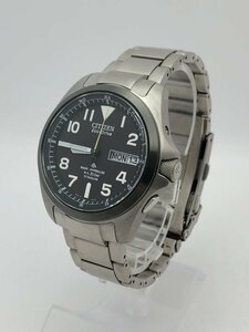 1円～/CITIZEN/シチズン/PROMASTER/プロマスター/Eco-Drive/エコドライブ/H100-S074304/3針/デイデイト/チタン/腕時計/ジャンク/T021