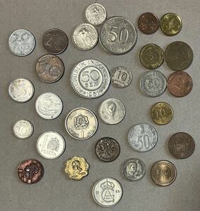 外国コインまとめ売り　各国　色々　27種　パナマ　台湾　インドネシア　メキシコ　ドイツ　モロッコ　イタリア　イギリス　コイン　古銭 
