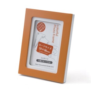 額縁 写真立て 木製フレーム フォト コロル カード A-1 オレンジ/ホワイト