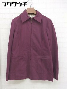 ◇ ELLE エル ジップアップ 長袖 ジャケット サイズ40 ワインレッド レディース