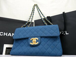 ★超美品●CHANEL シャネル●デカマトラッセ●ココマーク●デニム●チェーン ショルダー バッグ●ブルー●G金具 肩掛け ヴィンテージ●B157