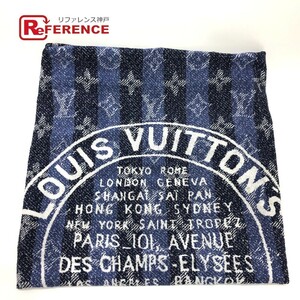 LOUIS VUITTON ルイヴィトン モノグラム TRUNKS＆BAGS ビーチタオル バスタオル タオル コットン ブルー ユニセックス【中古】