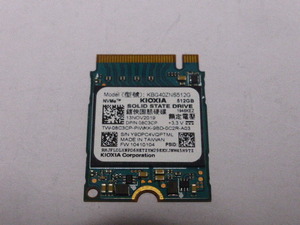 KIOXIA SSD M.2 NVMe Type2230 Gen 3x4 512GB 電源投入回数278回 使用時間1250時間 正常99% KBG40ZNS512G 中古品です②