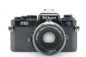 Nikon FE2 ブラック + AI NIKKOR 50mm F2 + SPPEDLITE SB-27 ニコン フィルムカメラ MF一眼レフ 標準単焦点 レンズセット ■24632