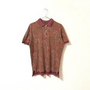 90s vintage★ETRO エトロ★ペイズリー柄 総柄 半袖 ポロシャツ トップス size L ユニセックス
