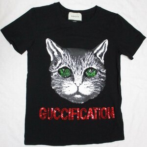 ■GUCCI グッチ■未使用■GUCCIFICATION Ｔシャツ キャット 猫 ブラック■Mサイズ■