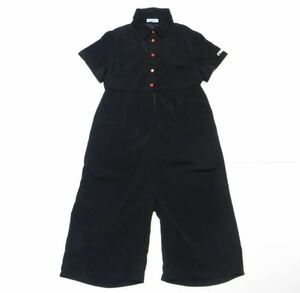 【アパレル】☆美品☆ PUNYUS プニュズ ワンポイント シフォンロンパース 1 春夏 PN17SS-151 黒 ブラック ツナギ つなぎ オールインワン