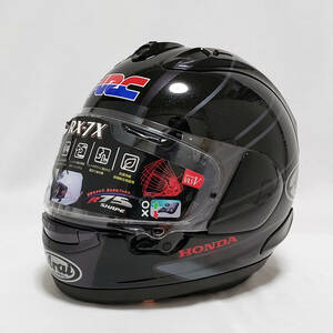 【送料無料・希少品】HONDA Arai RX-7X・ホンダ アライ コラボレーション・ブラック/シルバー・M（57-58）・CBR・HRC・0SHGK-RX7Y-KS