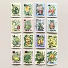 外国切手16枚セット（サモアの果物切手）