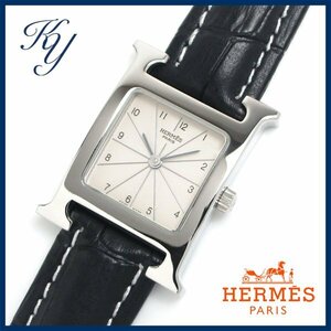 1円～ 価格高騰 3ヶ月保証付き 美品 本物 定番 人気 HERMES エルメス Hウォッチ HH1.210 革ベルト レディース 時計