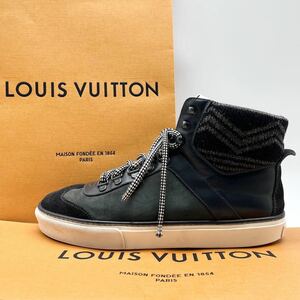 激安！1円 【極美品】 LOUIS VUITTON ルイヴィトン 【王者の貫禄】 メンズ スニーカー ハイカット ブーツ 靴 スウェード LVロゴ ブラック