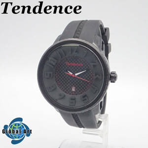 え04181/Tendence テンデンス/ラウンドガリバー/クオーツ/メンズ腕時計/数字/文字盤 ブラック/02043019