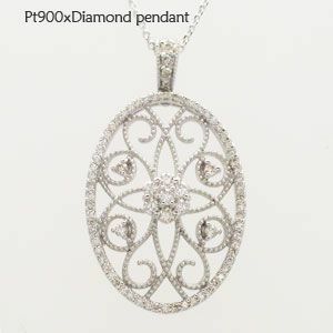 プラチナ900 pt900 アンティーク調 ダイヤモンド 0.5ct ペンダント ダイヤモンドネックレス レディース アクセサリー