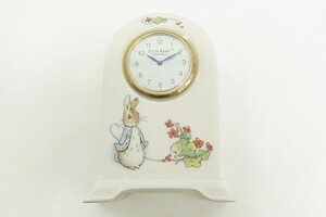 J463-S28-3830◎ WEDGWOOD ウェッジウッド ピーターラビット クォーツ 置時計 現状品① ◎