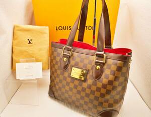 ★1円スタート　美品　LOUIS VUITTON　ルイヴィトン　ダミエ ハムステッドPM　　ルイヴィトンBOX　専用保存袋　ギャランティー