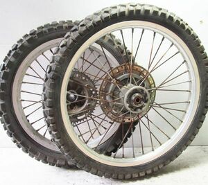 1円スタート!! 売切!! KDX125 DX125A-038 A8 ホイール 前後 フロント リア セット 【H1】