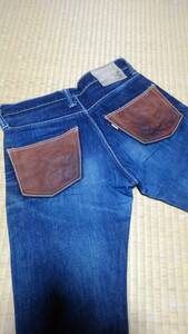 ☆希少☆スカルジーンズ　SKULL JEANS MICK ミック　ブーツカット　レザーポケット　28インチ　W28