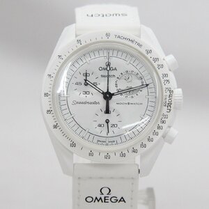 OMEGA×Swatch スピードマスター ムーンスウォッチ MISSION TO THE MOON スヌーピー ホワイト 動作確認済み 中古品 m_w(j) m24-36569