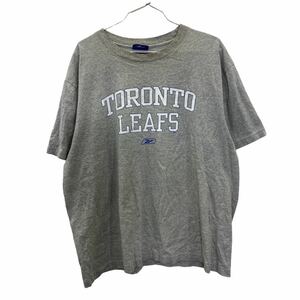 Reebok プリントTシャツ XLサイズ程度 リーボック ビッグサイズ スポーツ グレー 古着卸 アメリカ仕入 t2207-4082