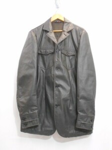 70 送80サ 0305$D18 ALEXANDER JULIAN アレクサンダージュリアン フェイクレザージャケット ECL-81004 ブラック サイズ3L 中古品