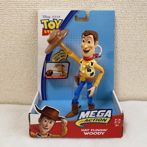 新品未開封品　Disney ディズニー mattel マテル TOYSTORY トイストーリー MEGA ACTION メガアクション hat flingin ウッディー woody