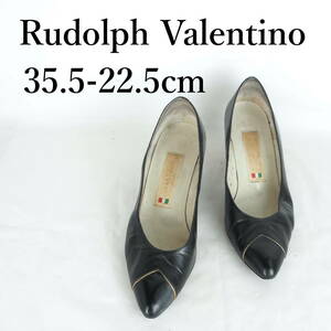 MK2721*Rudolph Valentino*ルドルフヴァレンチノ*レディースパンプス*35.5-22.5cm*黒