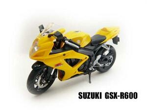 1/12 SUZUKI GSX-R600 スズキ バイク 黄黒 ダイキャスト 模型 インテリア オートバイ スーパースポーツ 2006 コレクション