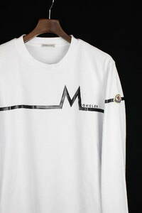 美品 21 モンクレール MONCLER ワッペン ビッグロゴ ロングTシャツ ロンT　長袖 Tシャツ ホワイト 白 M　P42