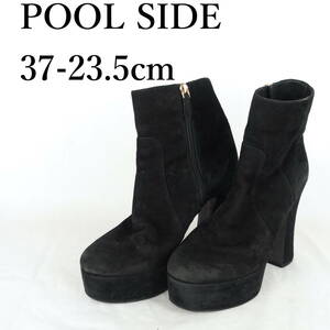 EB3541*POOL SIDE*プールサイド*レディース厚底ショートブーツ*37-23.5cm*黒