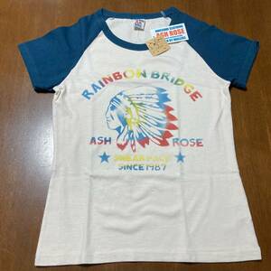 《新品・未使用》 ASH ROSE DESIGN BY WALLERS Tシャツ カットソー サイズM レディース ラグラン袖 ネイティブアメリカン 綿100％ 親子ペア
