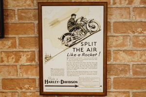 ハーレー サイドバルブ 複製 広告 B4フレーム付き ◆ ポスター 1932年 B4-HD7