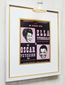 エラ・フィッツジェラルド/オスカー・ピーターソン/UK コンサート パンフレット 額装/Ella Fitzgerald/Oscar Peterson/JAZZ Programmes