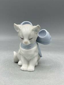 国内発送 リヤドロ ナオ 猫 リボン 置物 フィギュリン 陶器 陶器人形 (50-60-492)