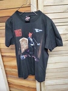 THUNDER サンダー The Devil Goes East-Live In Japan 2007 ツアー Tシャツ バンドT 半袖 ブラック SHOOT(シュート)製 古着 size S