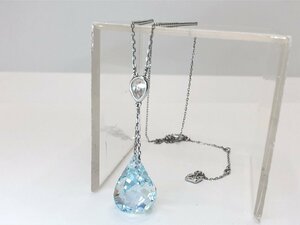 キングラム[05]SWAROVSKI[スワロフスキー] ルナライト アズール ムーンライト ネックレス★美品★ドロップ しずく型【送料無料】4734