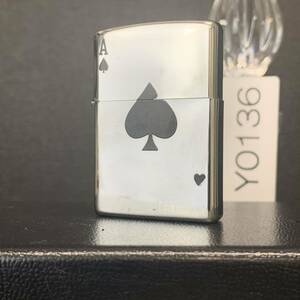 ZIPPO トランプ エース オイルライター　CANNED BOTTOM HighPolish Chrome ジッポー　17年製　Y0136