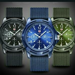 新品　未使用　army　戦争　腕時計　緑　黒　青　三色セット　105
