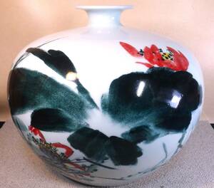 中国美術　景徳鎮　『清夏』　花瓶　装飾品 　置物 美術品 現代工芸品 