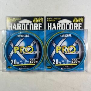 DUEL (デュエル) HARDCORE (ハードコア) PEライン 2号 HARDCORE X4 PRO 200m イエロー H3870-Y2個セット【新品未使用品】N8981