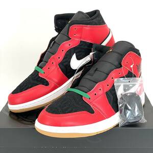 6718-100 未使用 NIKE ナイキ AIR JORDAN 1 MID SE エア ジョーダン クリスマス スニーカー DQ8417-006 28.0cm ブラック レッド メンズ