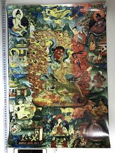 チベット仏教 曼荼羅　仏画　大判ポスター 572×420mm 10455